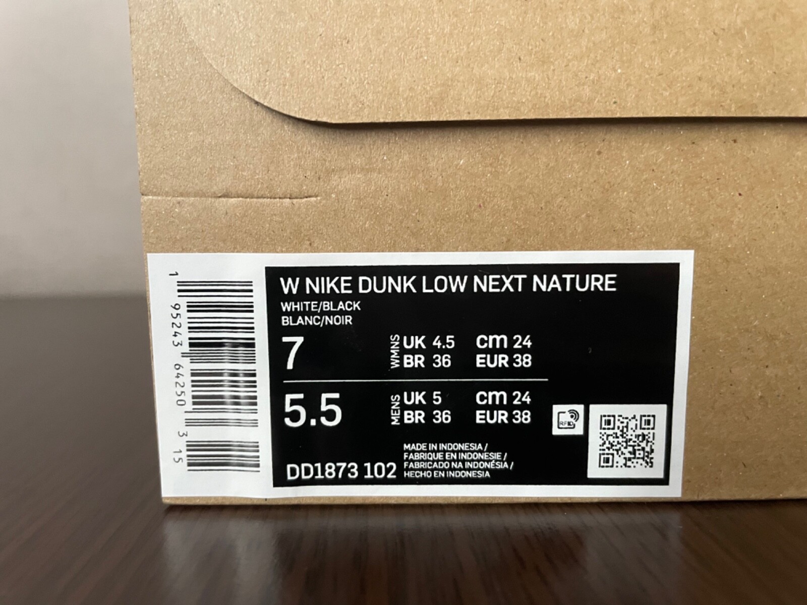Pre-owned Nike Dunk Low Next Nature Black White Panda Dd1873-102 Sz. 7.5w
