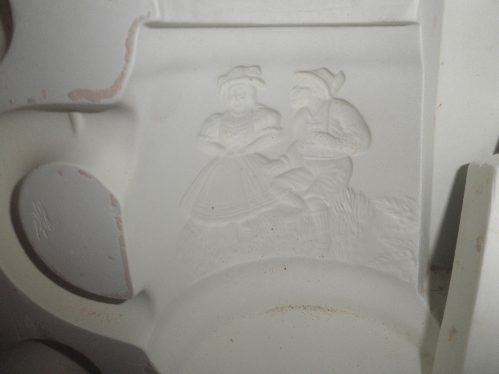 Vintage Ceramic Slip Casting Mold Germany Mug German Dancers ? White Horse #1048