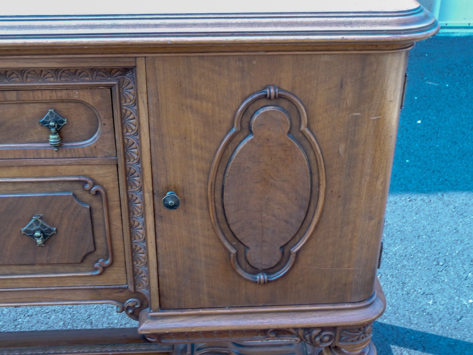 Antique Vintage Dining Room Extra Long Buffet Cabinet/Table