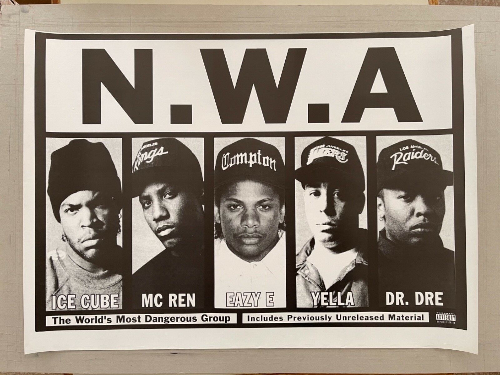 N.W.A, HIP-HOP & RAP ICONS, RARE 1990's REPRODUCTION POSTER