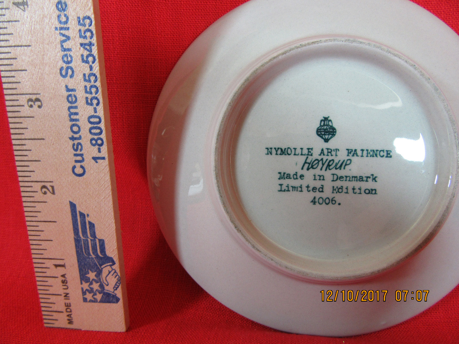 545.    Nymolle Art Faience Hoyrup Small Plate Trinket Dish Made in Denmark 4006