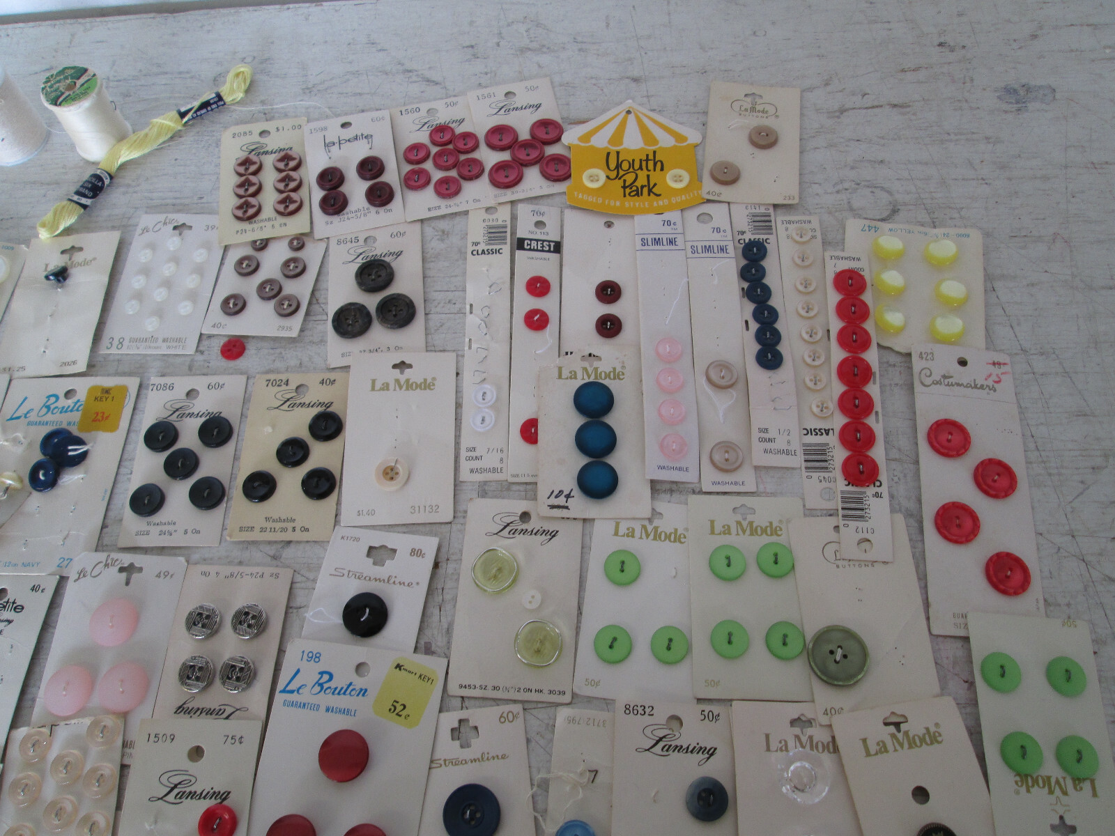 Vintage Lot of 100+ Buttons, Asst. Sizes & Colors