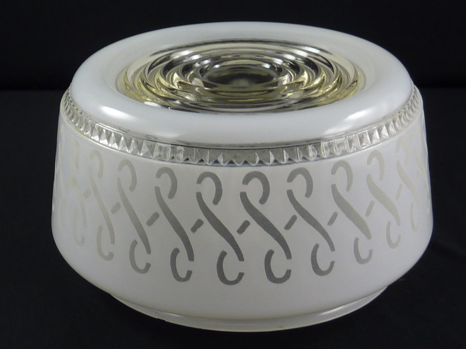 Vintage Art Deco Scroll Frosted Glass Globe Retro Ceiling Light Fixture Shade