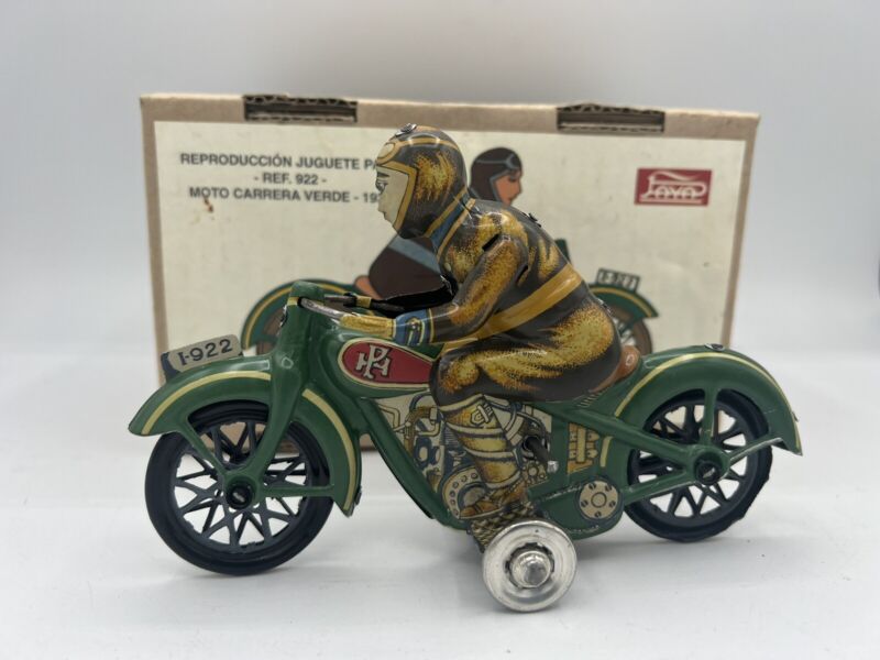 REPRODUCTION 1932 JUGUETE PAYA  No 922  TIN Litho Clockwork MOTORCYCLE