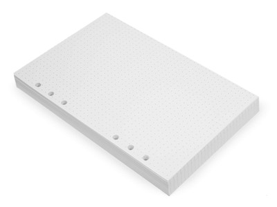 A5 6-Ring Binder Planner Inserts - 8 1/4 x 5 5/8'' - Thick Cream Color Dotted,...
