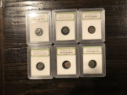 Group Lot of 30 Slabbed Ancient Bronze Coins Roman Greek and Spanish Pirate