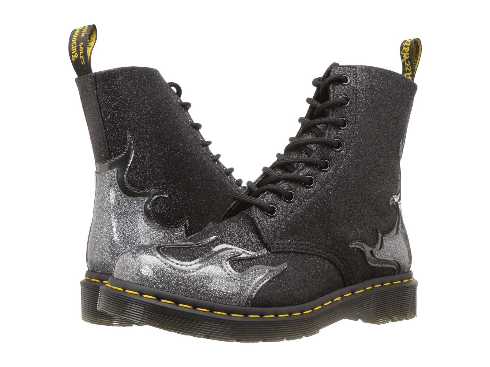 doc martens glitter flame