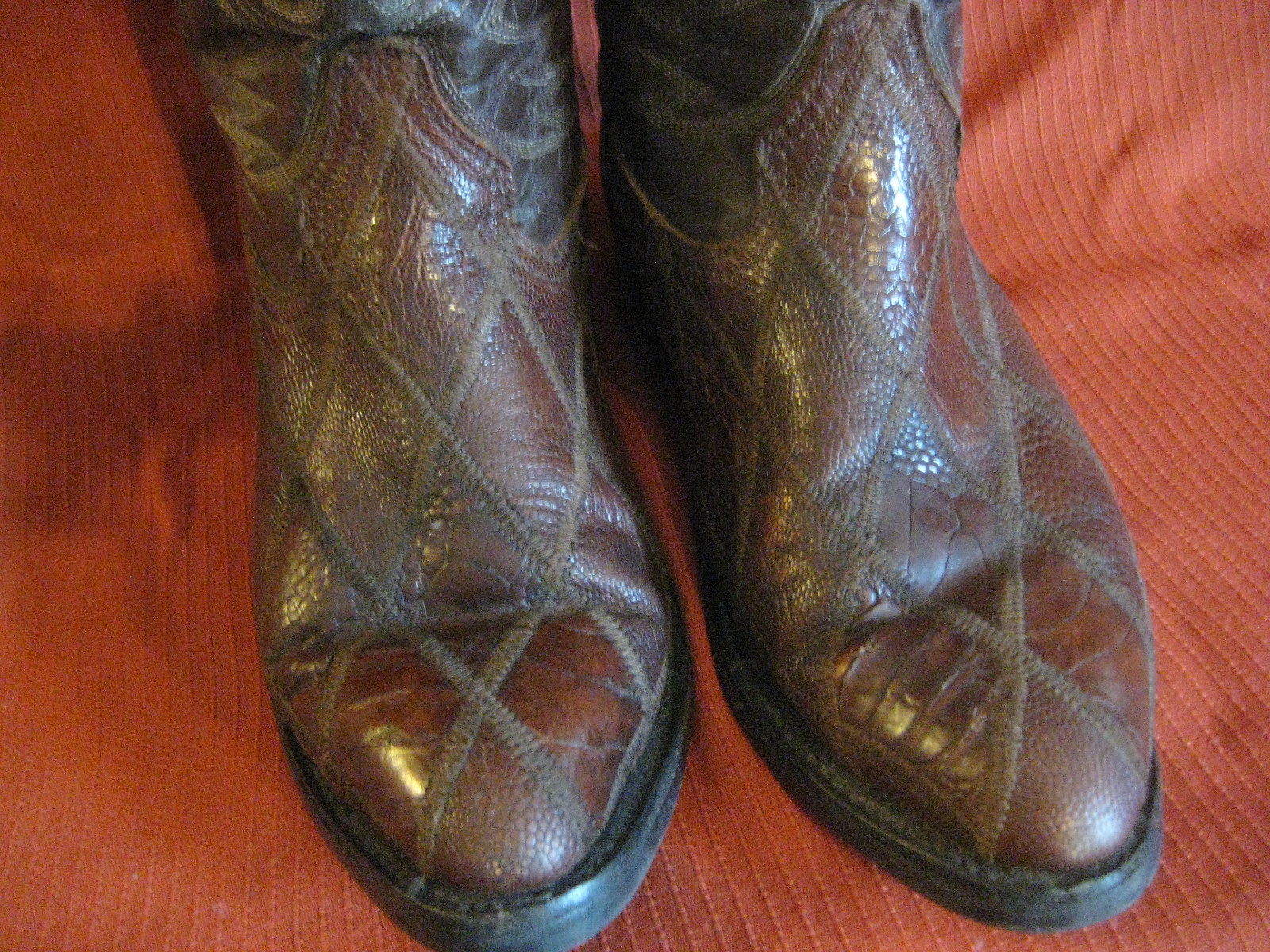 PISOLITAS vtg Western BOOTS sz 7.5 mens Mexico brown leather Cowboy