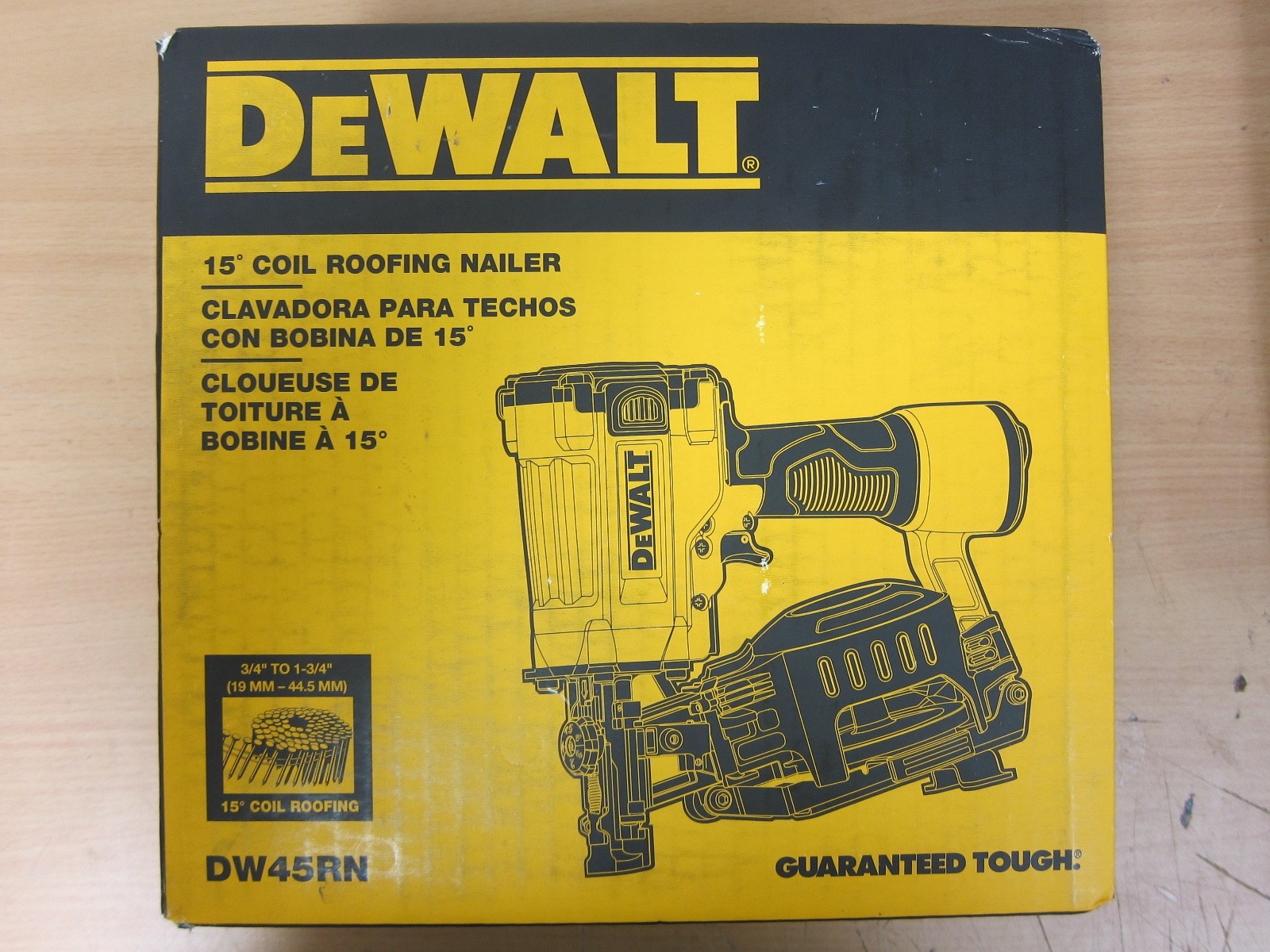 BRAND NEW Dewalt DW45RN Pneumatic Coil Roofing Nailer, 3/4-1 3/4