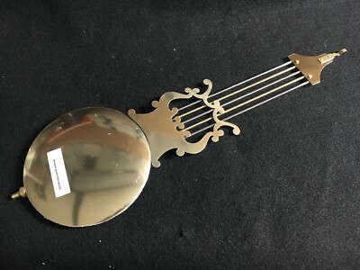 Quartz Battery Clock Lyre Pendulum 4 1/2'' Diameter Bob Single Hook Brass Finish