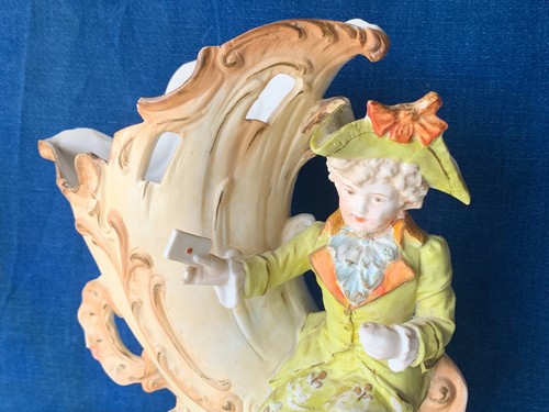 ANTIQUE 1880s Unger Schneider & Co Vase Planter Figurine German Thuringia ??m9