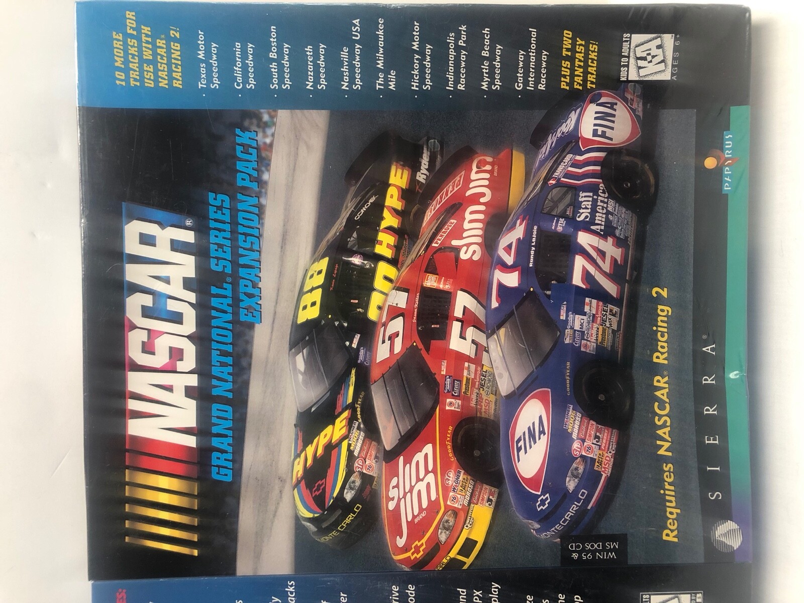 New Sealed Nascar Racing 2 (PC CD ROM, 1996) & Sierra Grand National Expansion