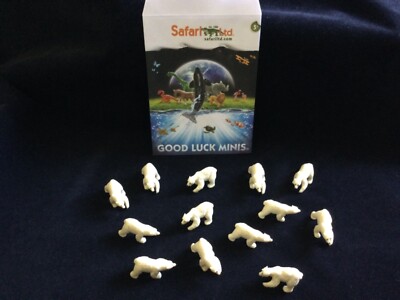 Safari Ltd 13 Bear Figures Good Luck Minis POLAR BEARS Party Favors Set LOT