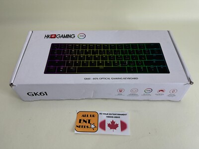 GK61 HK Gaming Keyboard Mechanical LED RGB Backlit Programmable Gateron 60% NEW