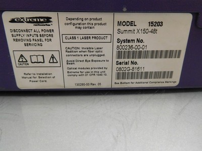 Extreme Networks Summit X150-48T 15203 48-Ports Stackable Managed Switch
