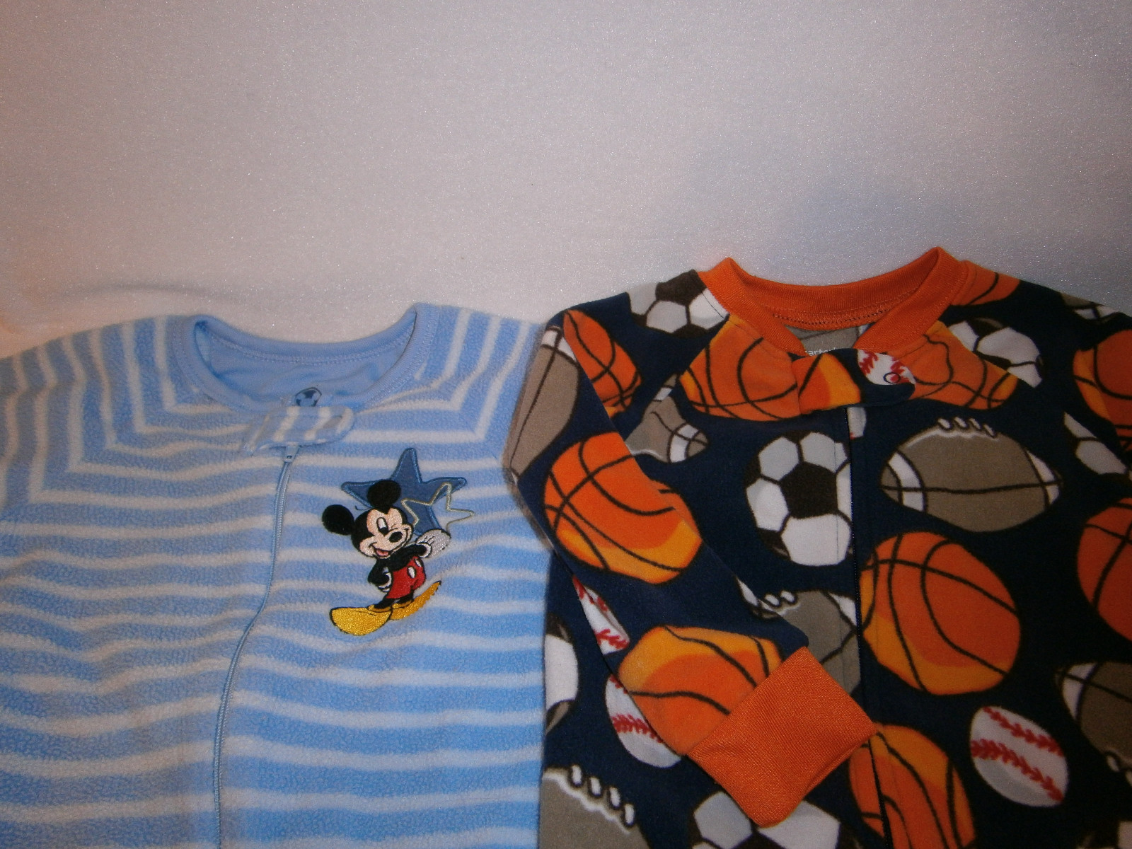 Mickey Mouse & Carters Fleece Sleepwear, Set of 2, Size 12 Months