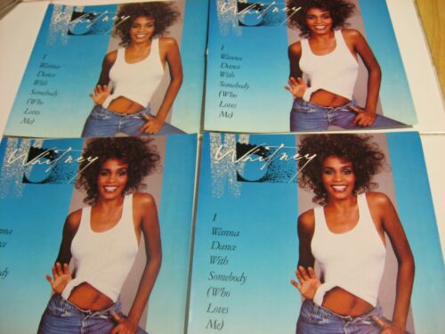Lot/4 Whitney Houston I Wanna Dance With Somebody empty unused picture sleeves