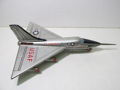 Vintage Made In Japan US Air Force Convair B-58 Tin Toy Airplane Jet t4339