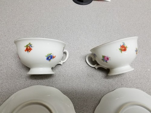 2 KM Floral Cups & Saucers+