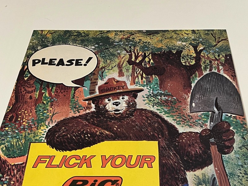 Smokey The Bear Flick your Bic Carefully in my woods 1978 Heavy