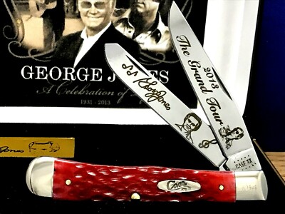CASE XX George Jones 004 ''The Grand Tour''Dark Red Bone Trapper Knife/Box New!!