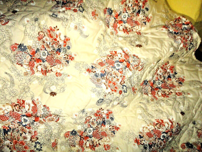 VINTAGE J.P. STEVENS VICTORIAN BOUQUET RUST FLORAL KING/CALIFORNIA KING 1151X112