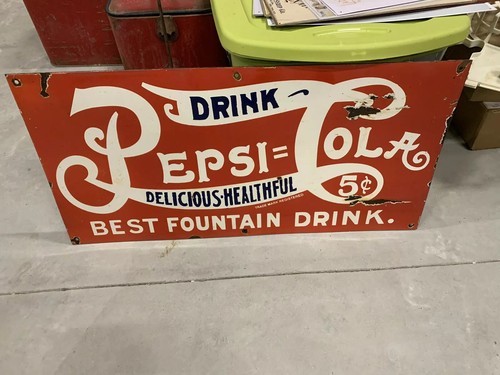 PEPSI ヴィンテージサイン Vintage 1950s-1960's PEPSI COLA Bottle Cap Sign Metal 25”x25