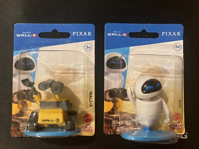Disney Pixar Wall-E Movie SET OF 2 Mattel Micro Collection Toys Mini Figures Eve