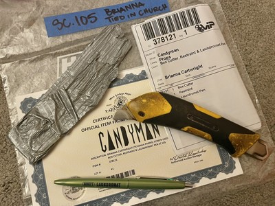 Candyman 2021 Hero Prop Teyonah Parris Horror Box Cutter Pen Screen Used COA