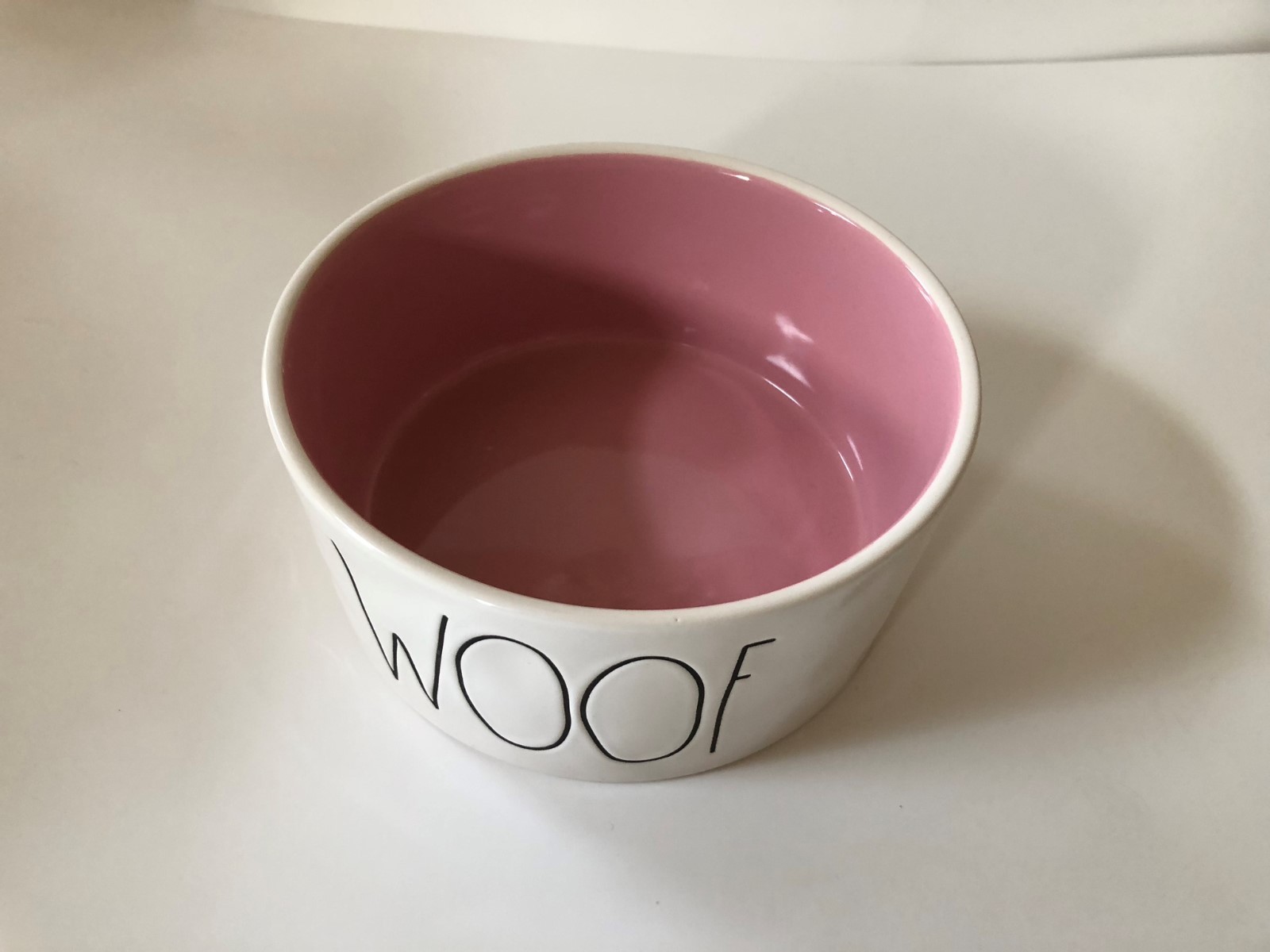 RAE DUNN artisan collection by Magenta Pet ceramic food bowl Woof Medium