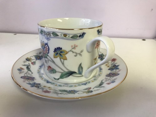 Andrea by Sadek  4 Cups with Saucers  - NEW In box- India Garden