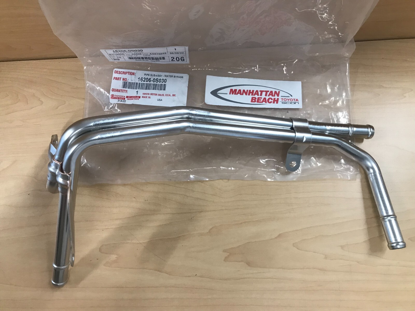 2007-2021 TUNDRA 5.7L WATER BYPASS PIPE GENUINE OEM 16206 2007-2021 TUNDRA 5.7L WATER BYPASS PIPE GENUINE OEM 16206