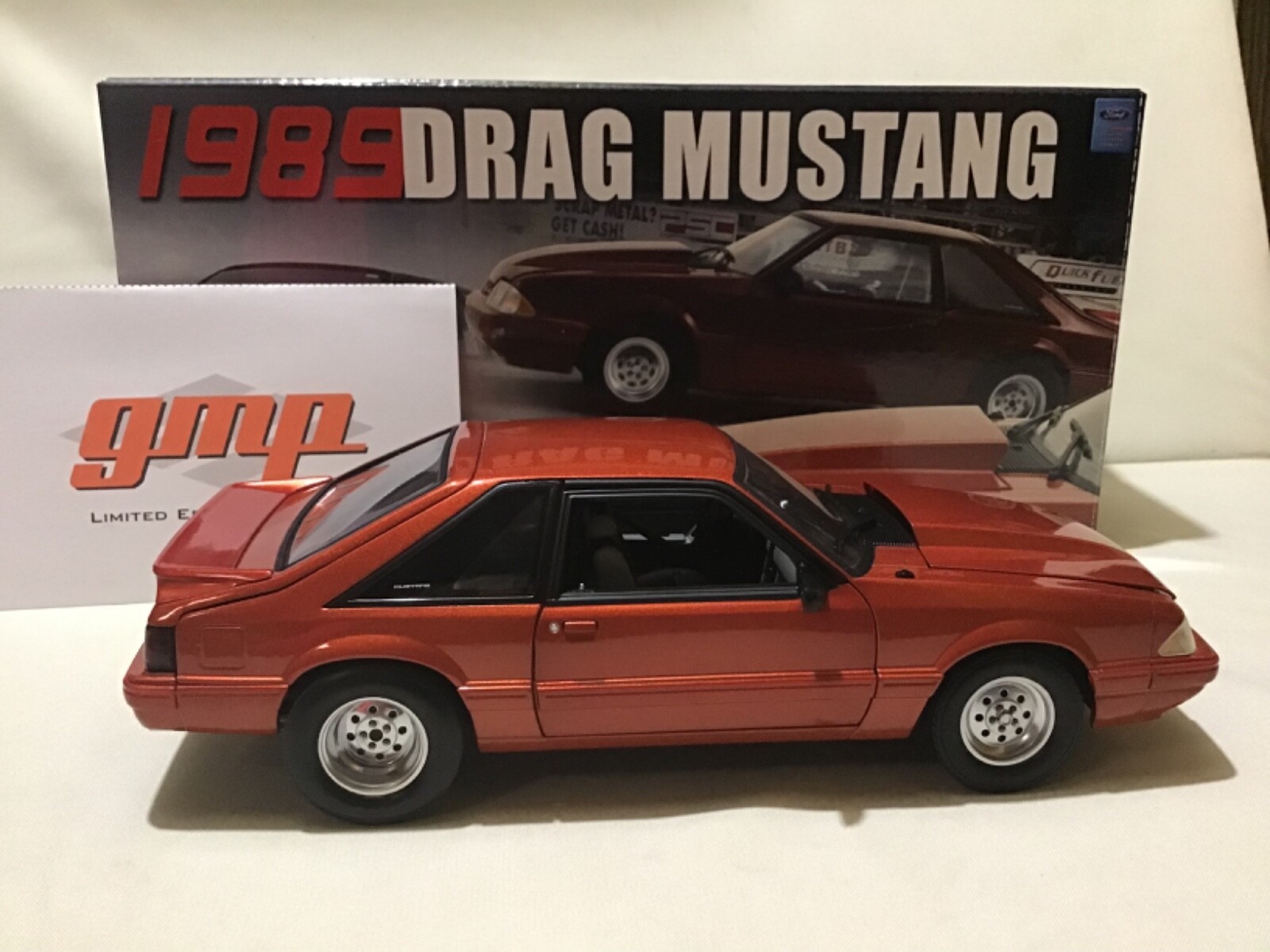 MUSTANG DRAG COPPER FORD FOX BODY 1989 500 pcs MADE 1/18 GMP MUSTANG DRAG COPPER FORD FOX BODY 1989 500 pcs MADE 1/18 GMP