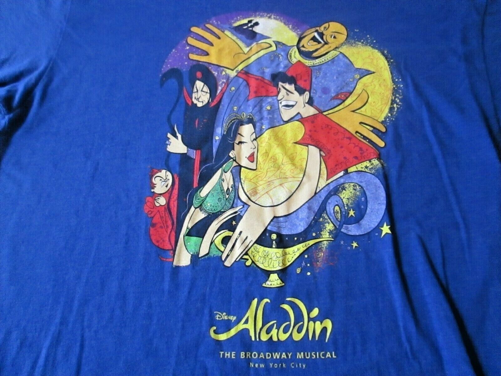 Disney ALADDIN The Broadway Musical T-Shirt Blue Size Medium Disney ALADDIN The Broadway Musical T-Shirt Blue Size Medium
