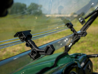 SuperATV Heavy Duty Scratch Resistant Flip Windshield for Yamaha Viking / VI