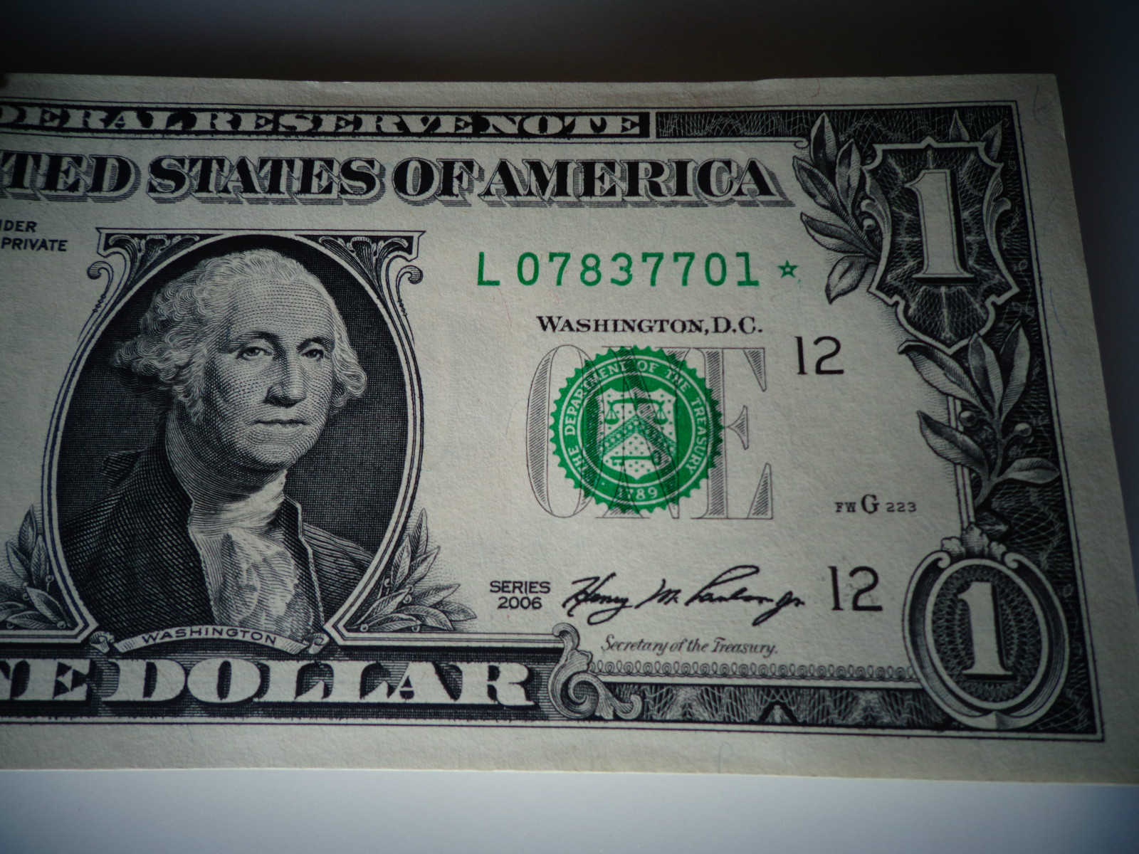 2006 One $1 Dollar Bill *Star* Notes,L .CALIFORNIA-SAN FRANC