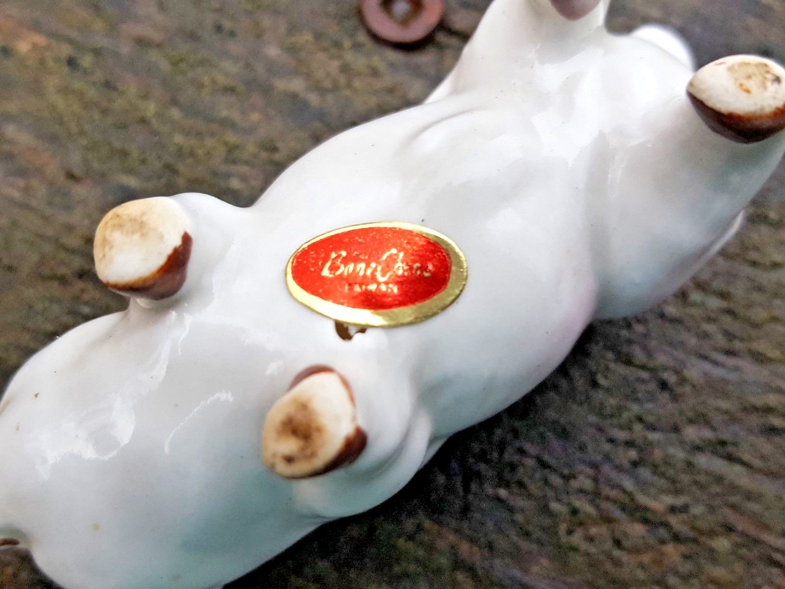 Vintage Painted Bisque Miniature Pig-Hog Figurine