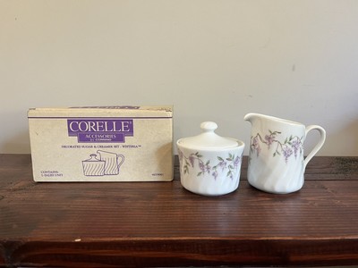 New Corning Corelle Retired Wisteria Coffee Tea Sugar Creamer Vintage Retired