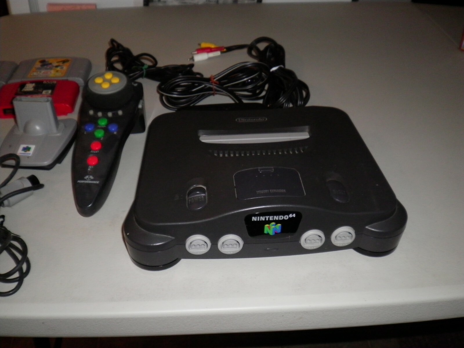 NINTENDO 64 BUNDLE CONSOLE GAMES CONTROLLER JUMPER PAK TREMOR TRANSFER TESTED