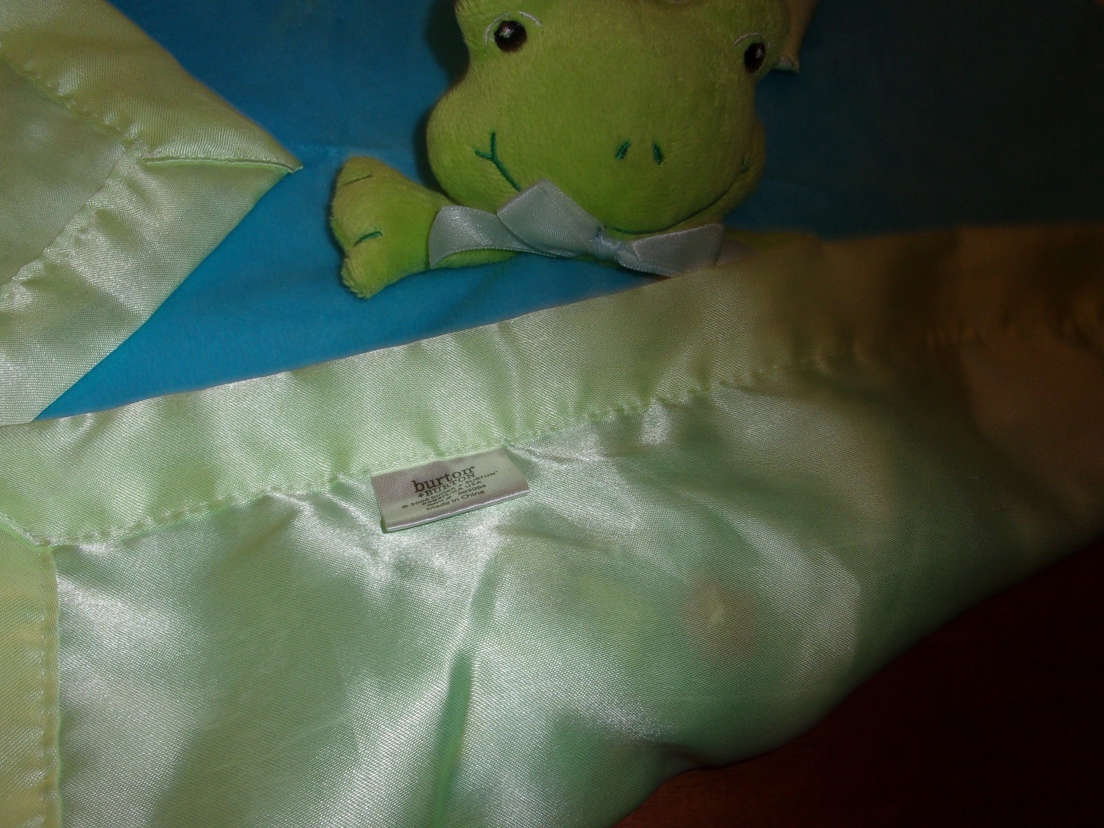 Burton & Burton Frog Little Prince blue green Baby Security Blanket dragonfly 19