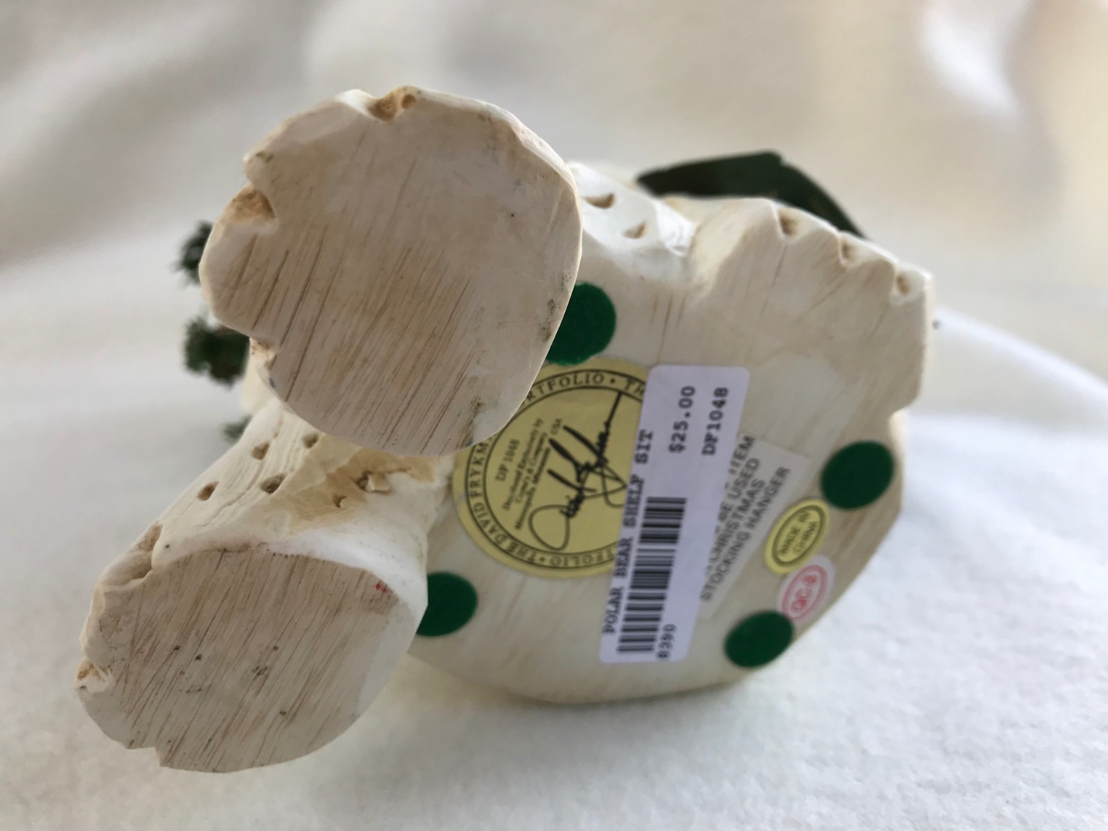 DAVID FRYKMAN POLAR BEAR SHELF SITTER CHRISTMAS FIGURINE