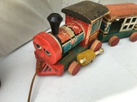 vintage fisher price wooden train