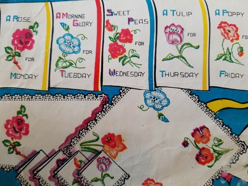 Sewing Transfer Pattern 215 VOGART A Flower A Day Vtg Embroidery Painting Apron