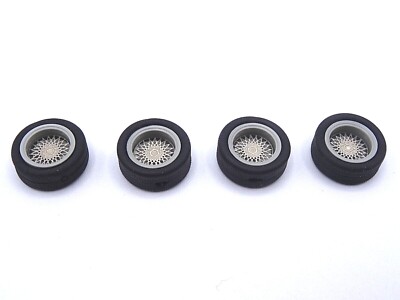 ALEZAN MODELS . ACCESSOIRES 1/43 . SET DE 4 ROUES JANTES BBS . ECROU CENTRAL .