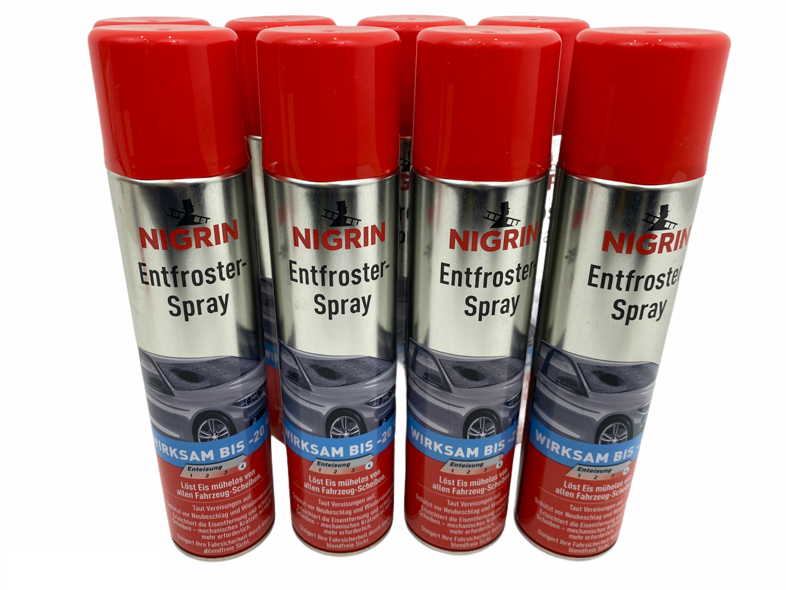 8x NIGRIN Enteiserspray 400 ml Scheibenenteiser -20°C EUR 0,62 / 100 ml