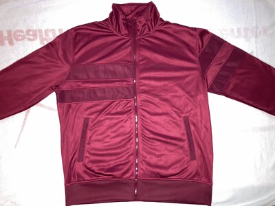 Marc Ecko Cut & Sew XL Extra Large Full Zip Track Jacket Polyester Red Maroon