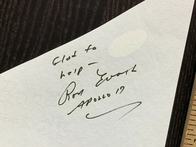 RONALD EVANS Autograph JSA Certified Signed Cut Paper APOLLO 17 NASA Astronaut