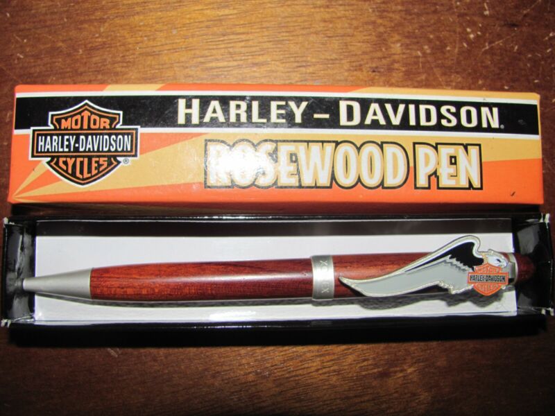 HARLEY DAVIDSON ROSEWOOD BALL POINT PEN WITH ORIGINAL BOX~NEW