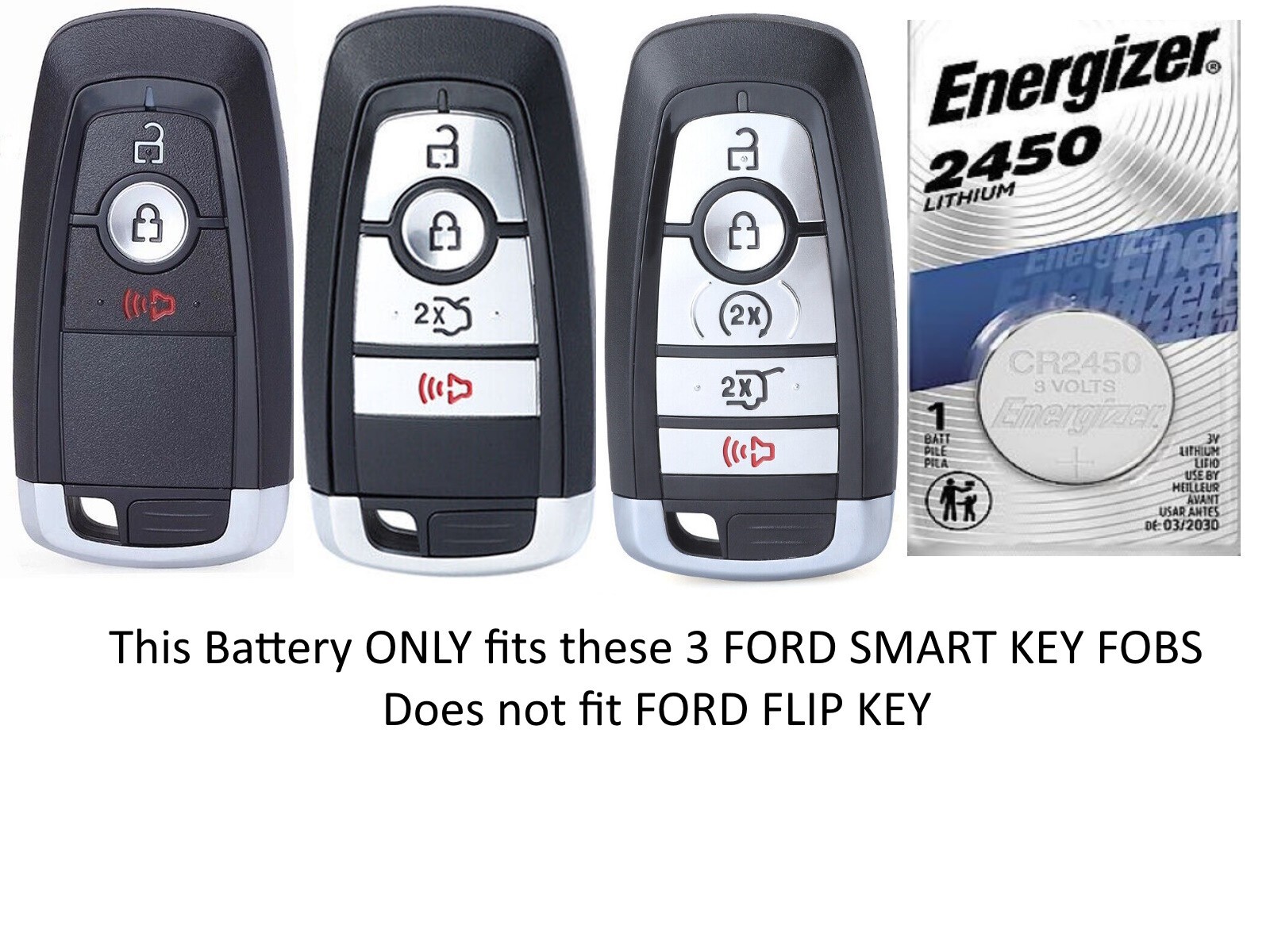 Remote SMART KEY FOB Replacement Battery for FORD &amp; LINCOLN 