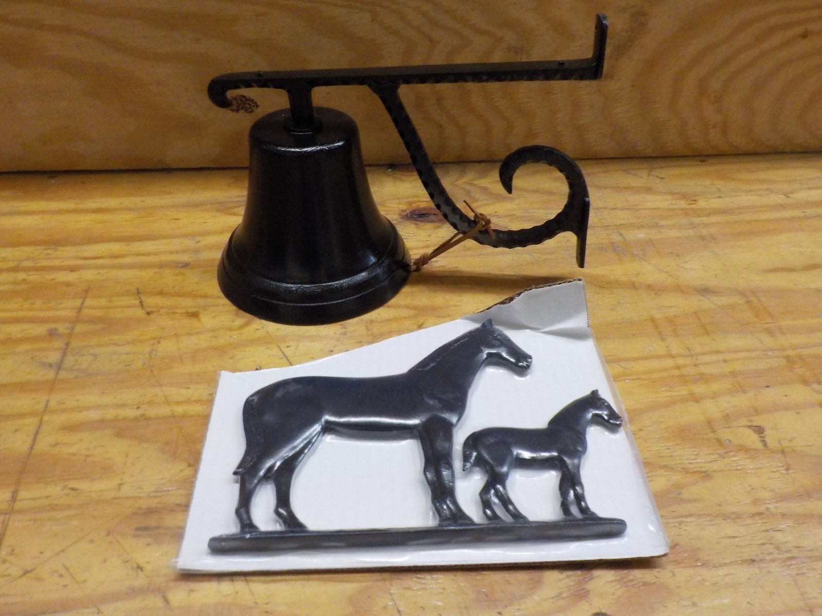 Montague Metal Products Cast Bell with Black Mare and Colt